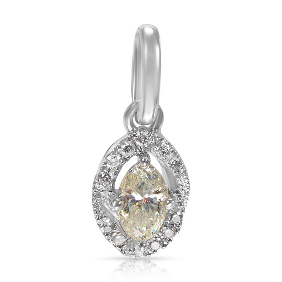Marquise Diamond Pendant in KL I2 0.55 CTW - Picture 1 of 2